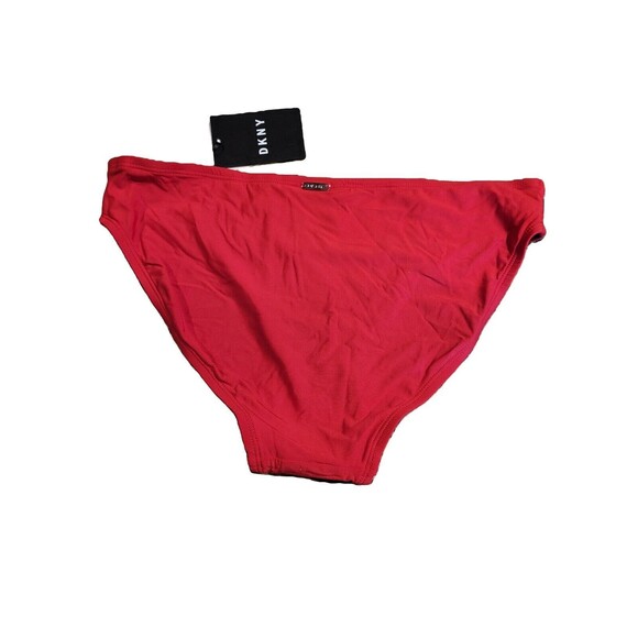 NWT DKNY Women's Solid Classic Hipster Bikini Swim Bottom, Red, Size Medium - Picture 9 of 9